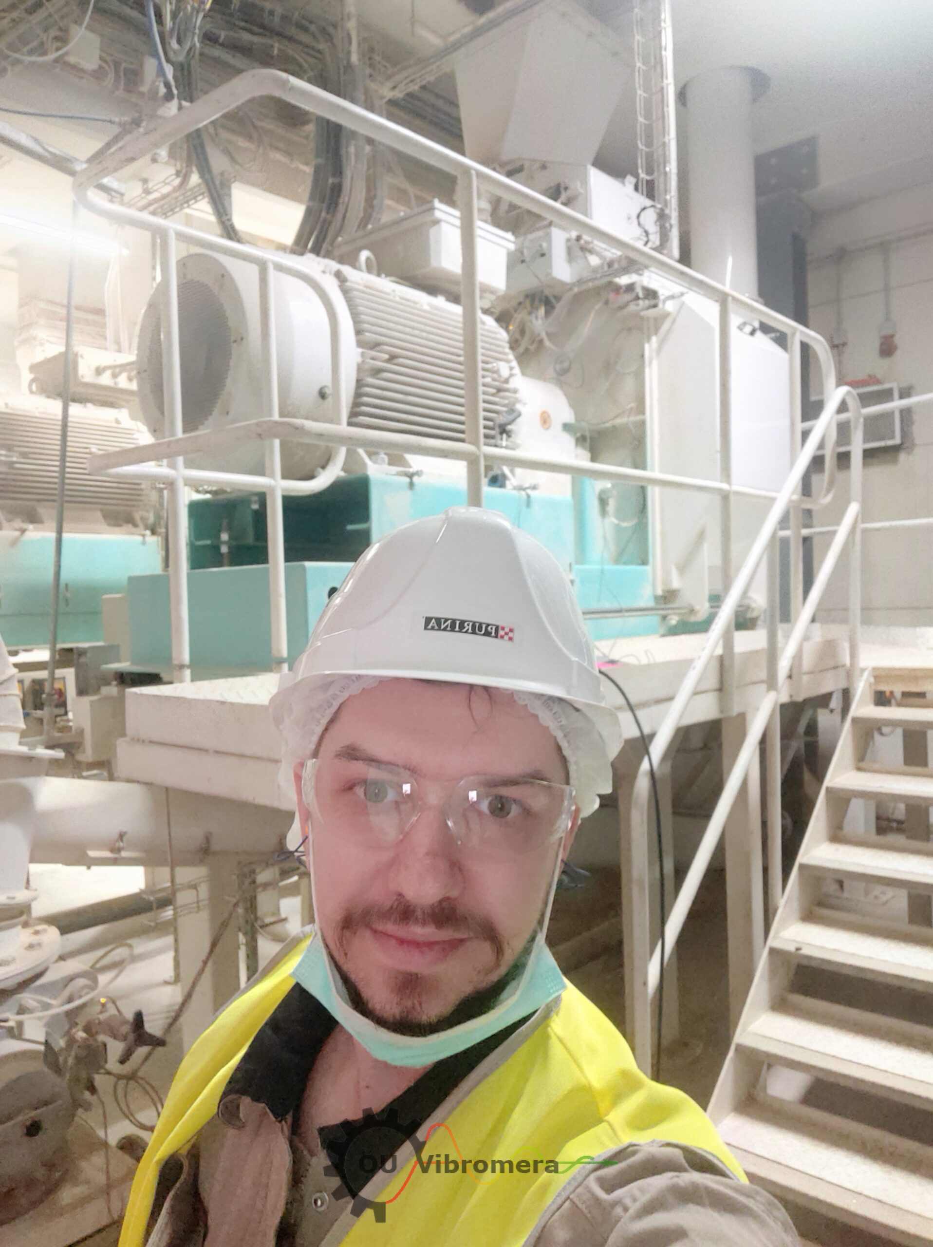 Équilibrage d'un concasseur dans une usine Nestlé : mise en place de l'équipement pour le diagnostic vibratoire